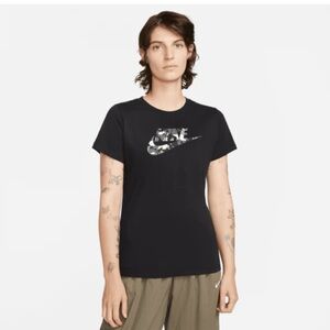 NWT Nike Women’s “The Nike Tee” Black with Black Camo Swoosh, Size XL